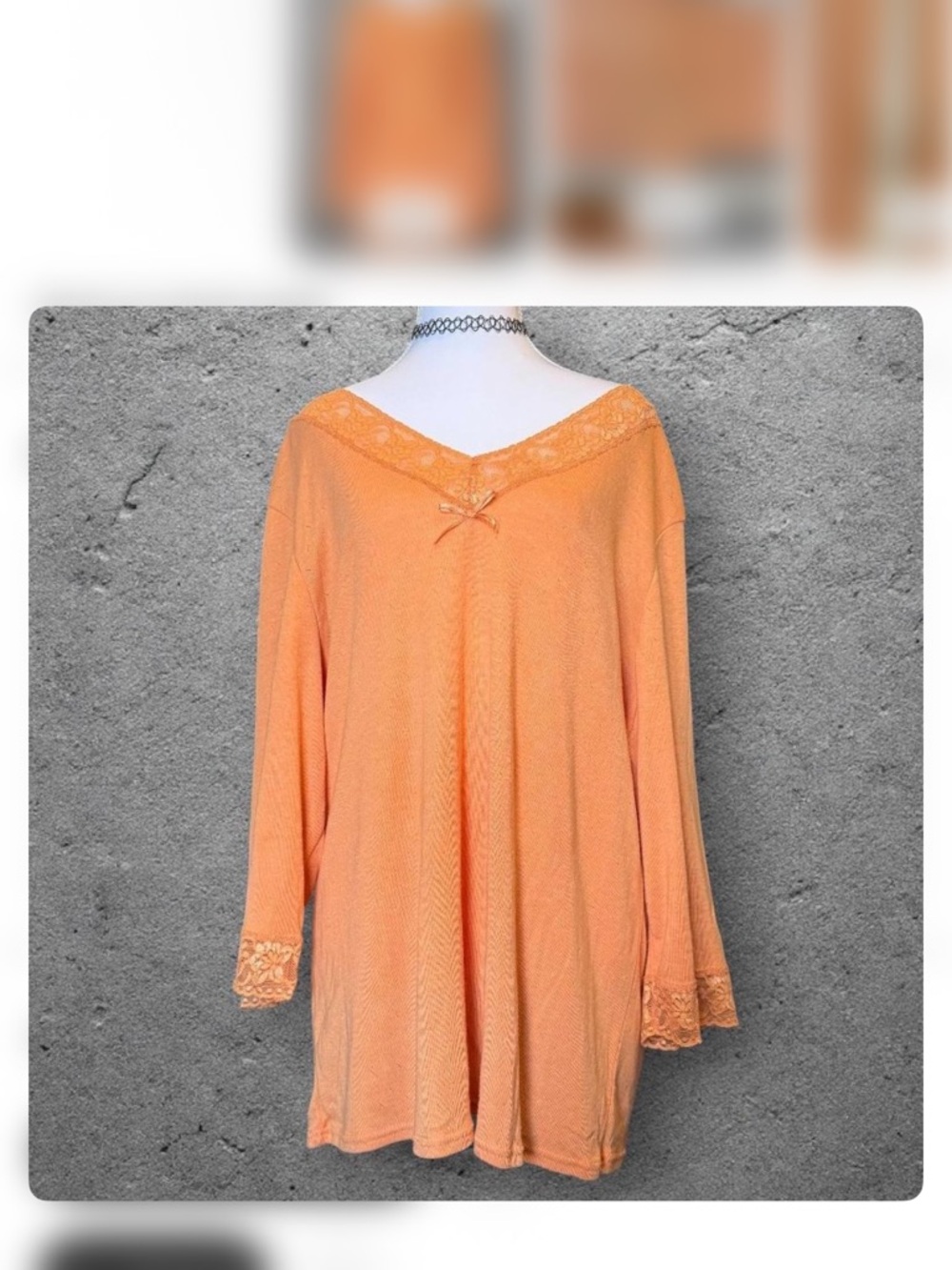 Avenue Orange Lace-Trim Knit Top